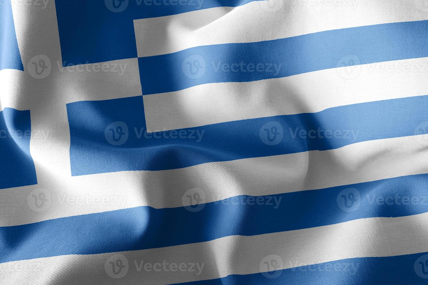 Le rendu 3D gros plan illustration drapeau de la Grèce photo