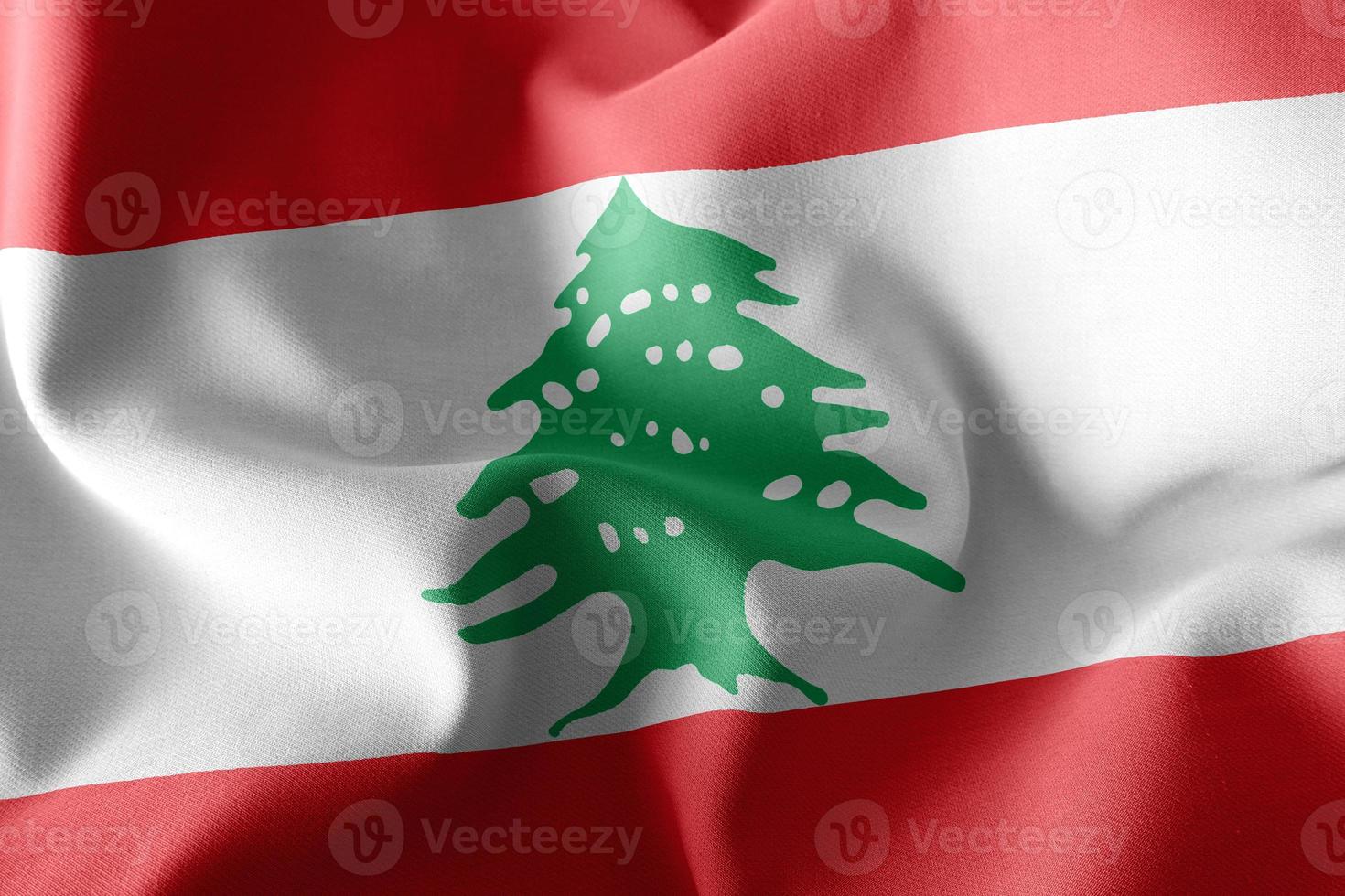 Drapeau d'illustration de rendu 3D du Liban. photo