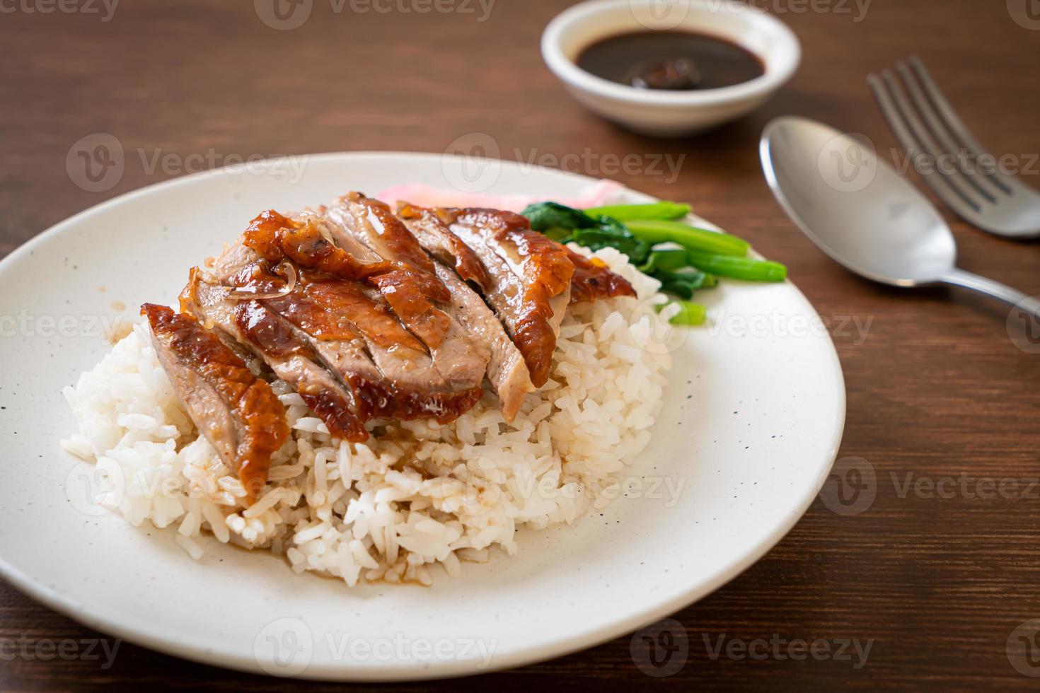 canard rôti sur riz photo
