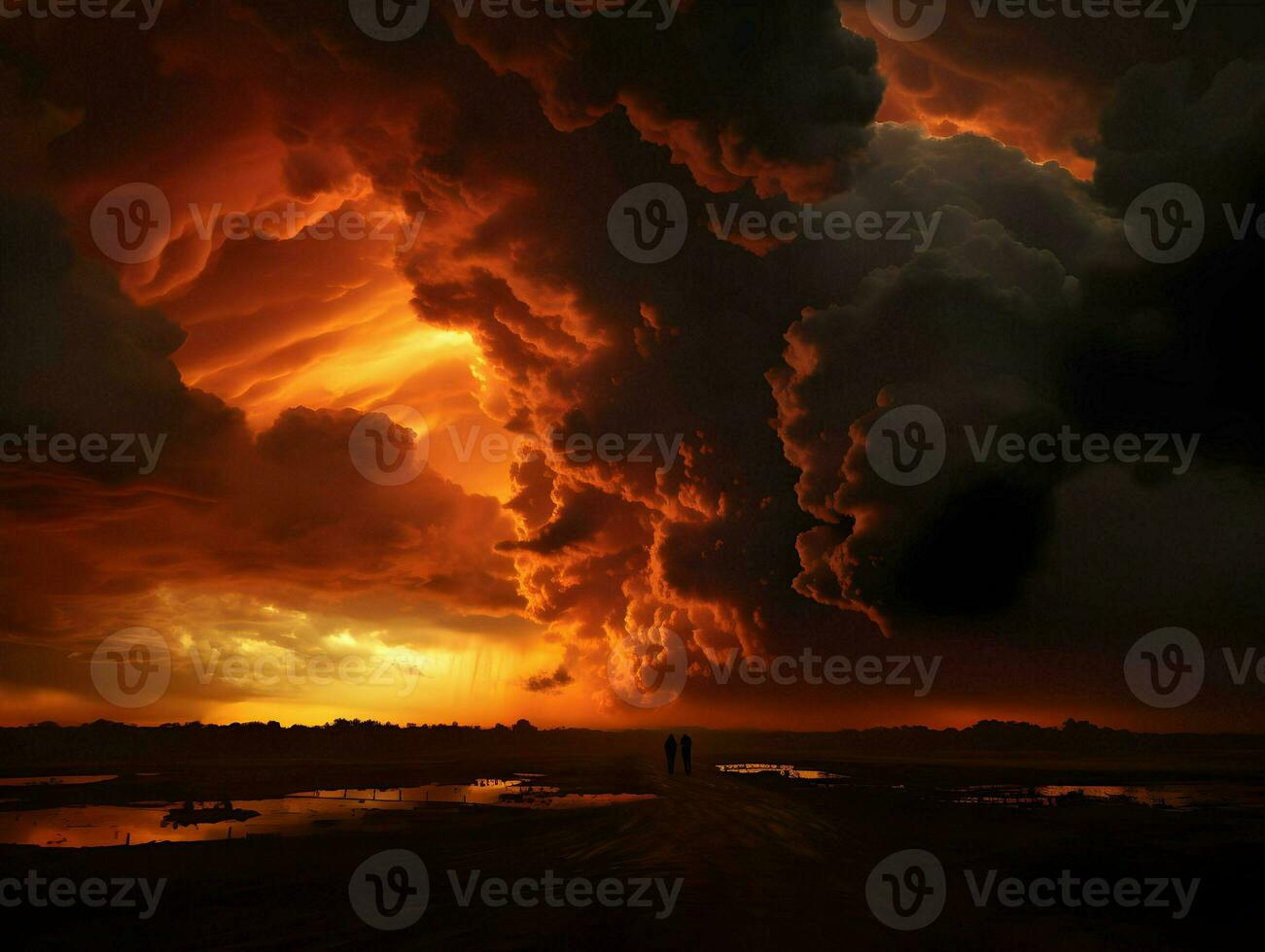 spectaculaire ciel foncé et sinistre. haute résolution. ai génératif photo