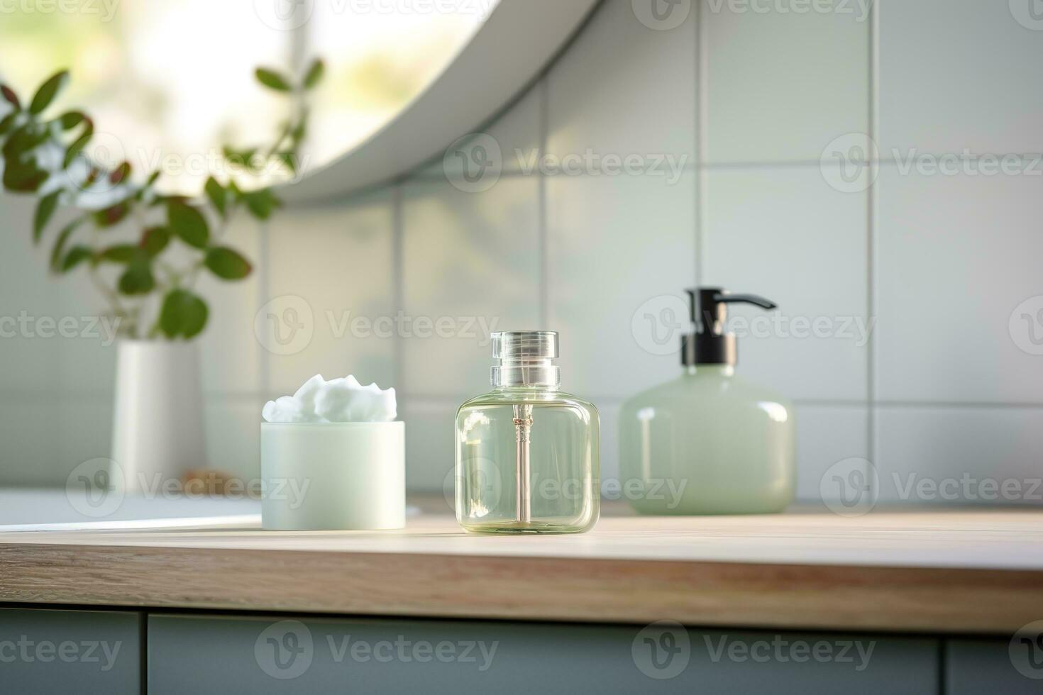 opulent salle de bains avec une Sur pied blanc baignoire, une vitrée douche avec une noir pluie pomme de douche, et double blanc les puits sur une noir marbre plan de travail photo