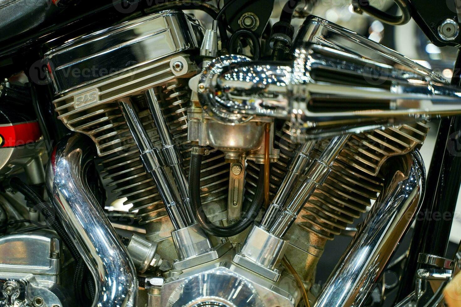 fermer et surgir moteur de hachoir moto avec chrome couleurs photo