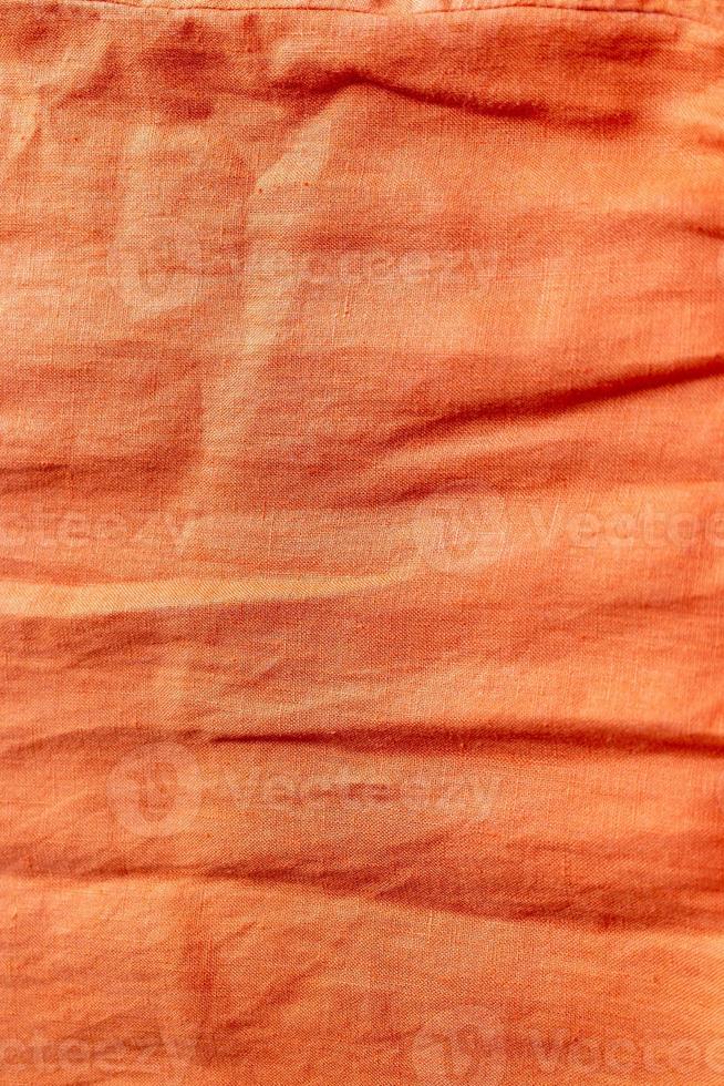 fond de texture de tissu de lin orange photo