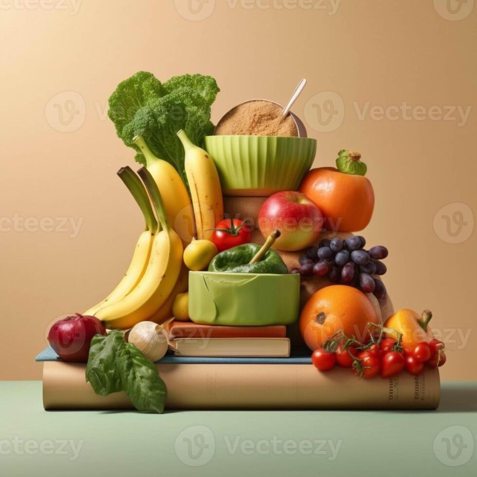 Frais des légumes dans une en bois boîte sur une noir Contexte généré avec ai photo