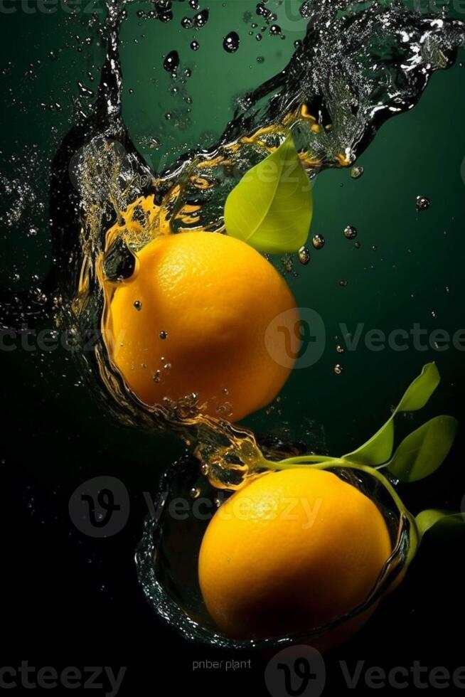 une bouquet de abricots sont flottant dans l'eau généré avec ai photo