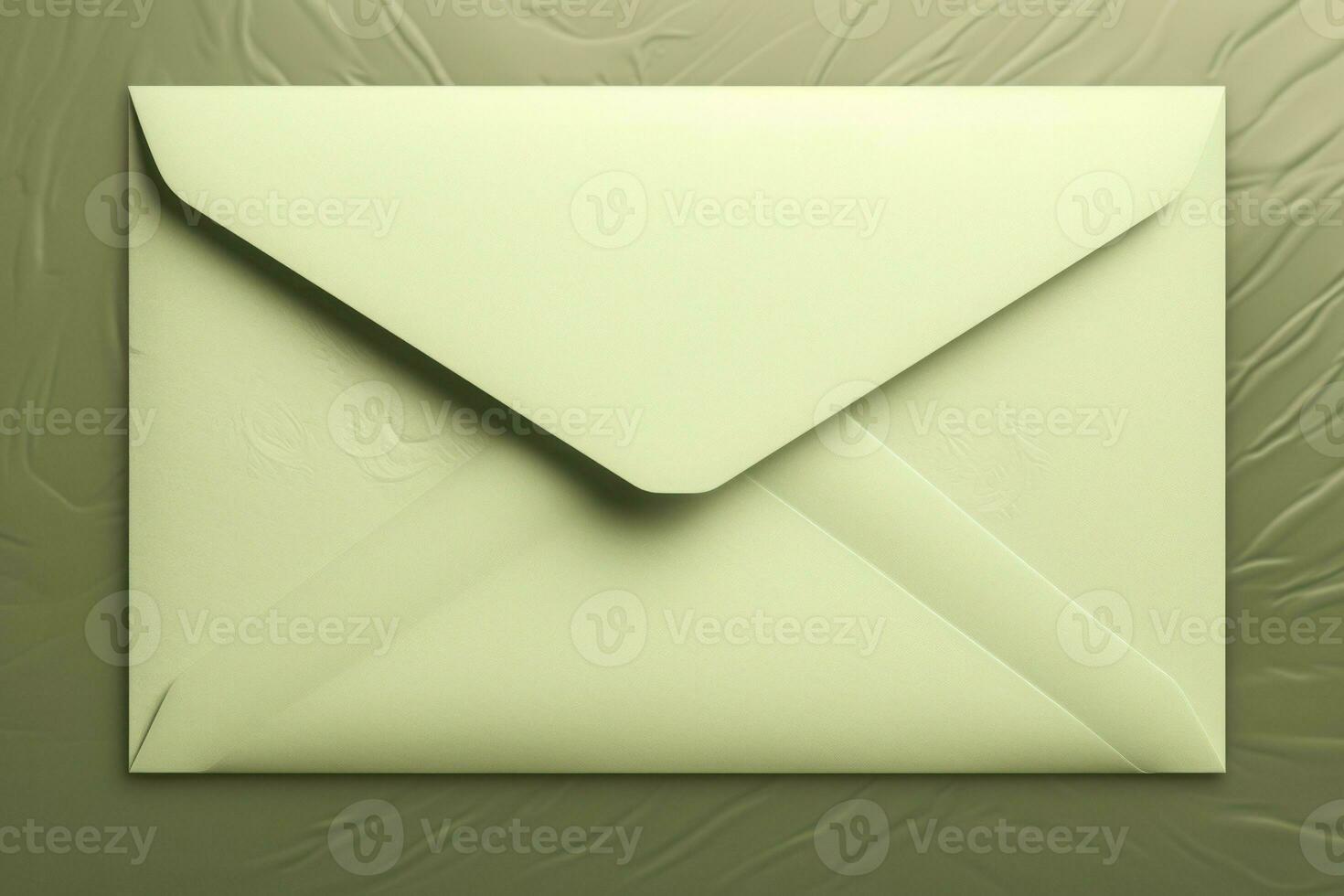 enveloppe vert beige fermer. produire ai photo