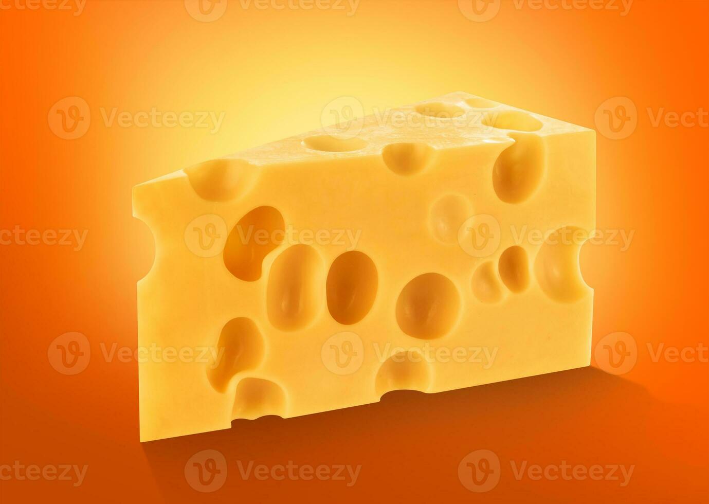 pièce de fromage isolé, tronçon coupé photo