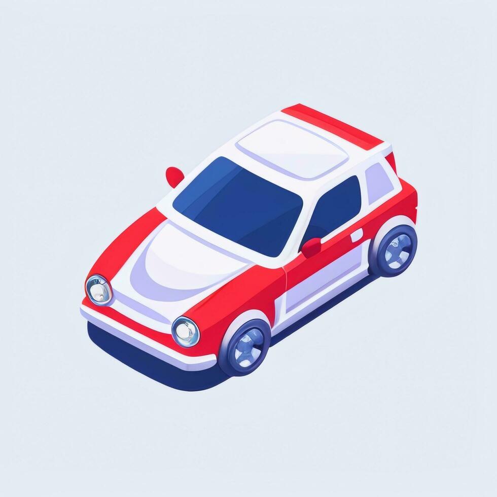 ai généré jouet voiture avatar icône agrafe art autocollant décoration Facile Contexte photo