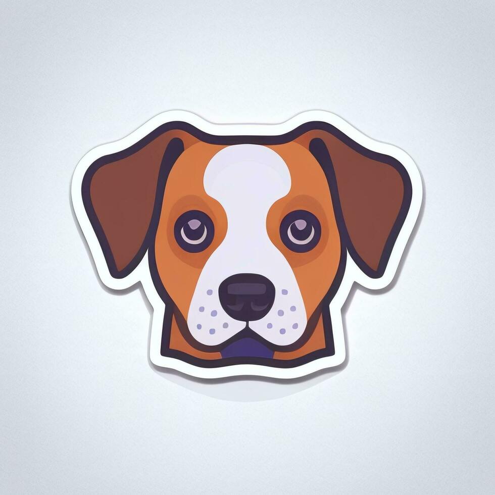 ai généré mignonne chien avatar icône agrafe art autocollant décoration Facile Contexte photo