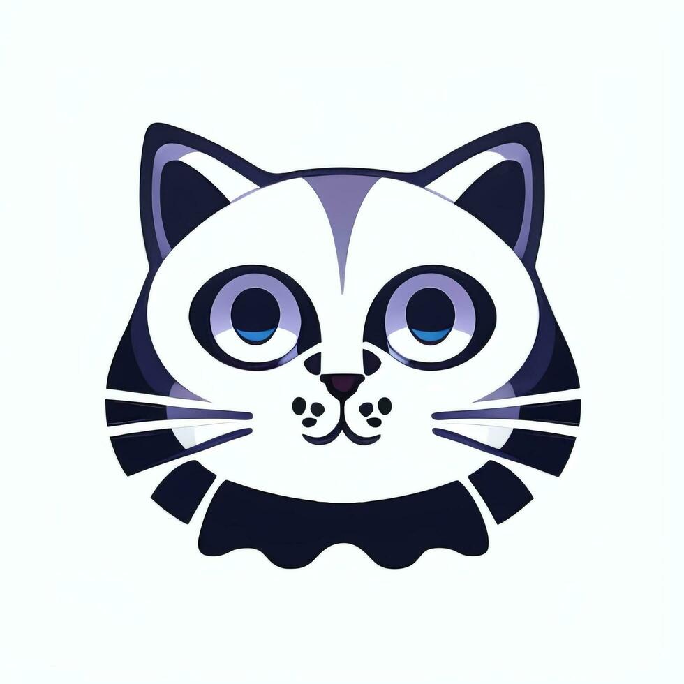 ai généré mignonne chat avatar icône agrafe art autocollant décoration Facile Contexte photo