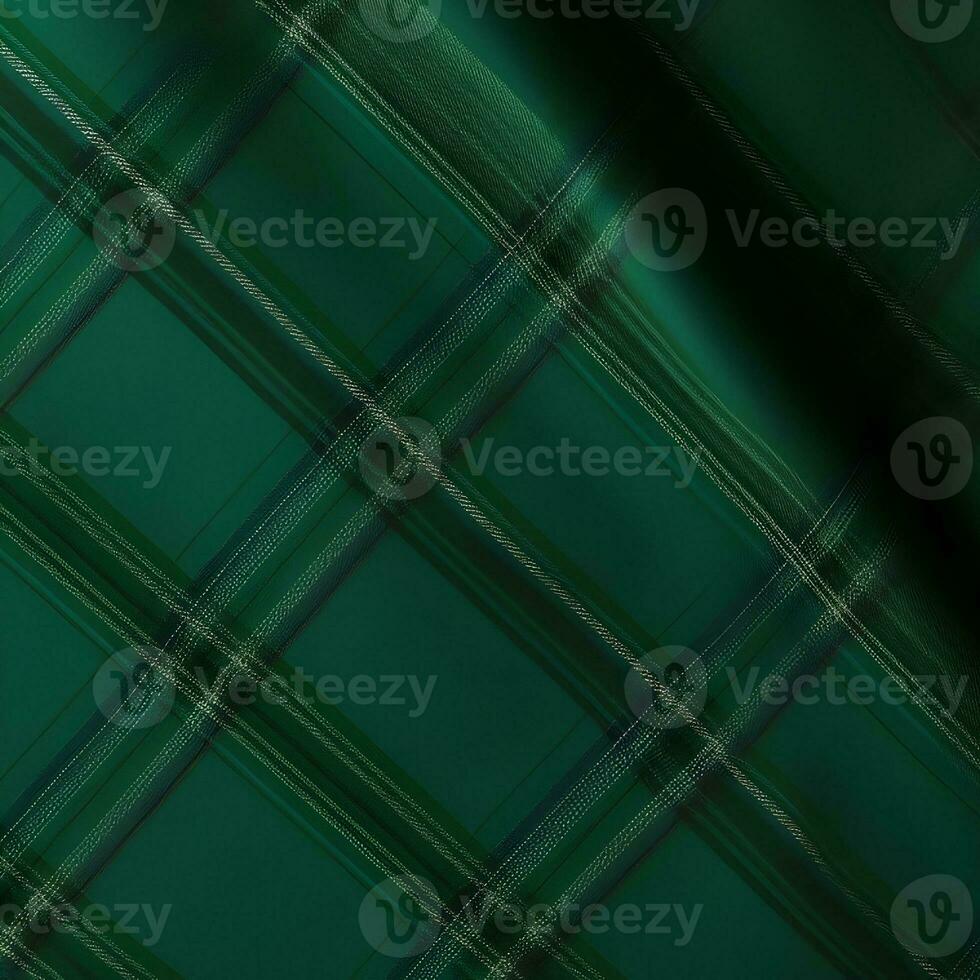 ai généré vert et blanc tartan plaid Contexte photo