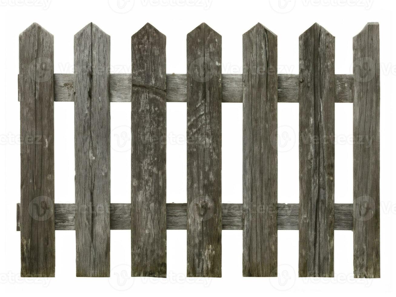 en bois clôture isolé sur une blanc Contexte. photo