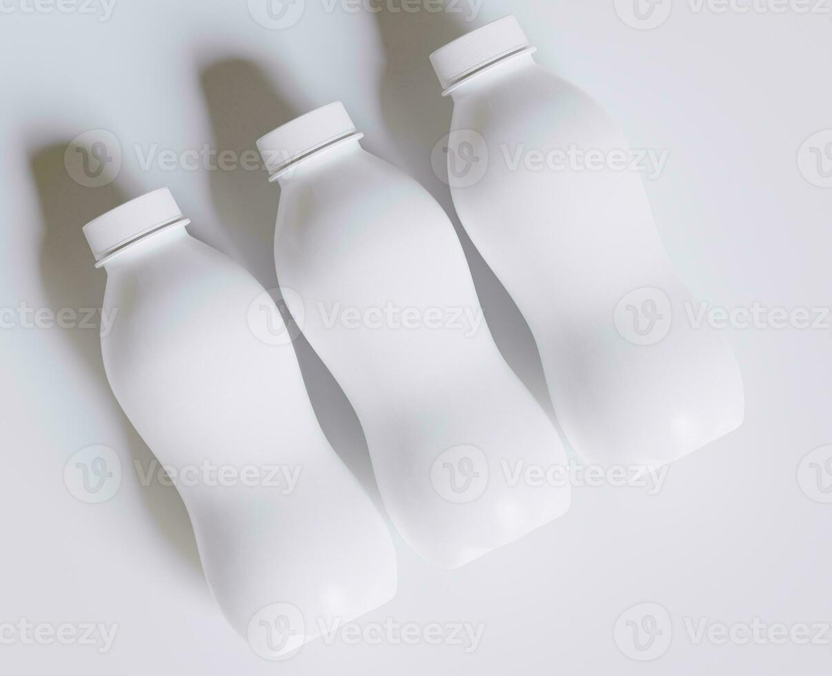 Lait Plastique bouteille blanc Couleur et réaliste texture le rendu 3d photo