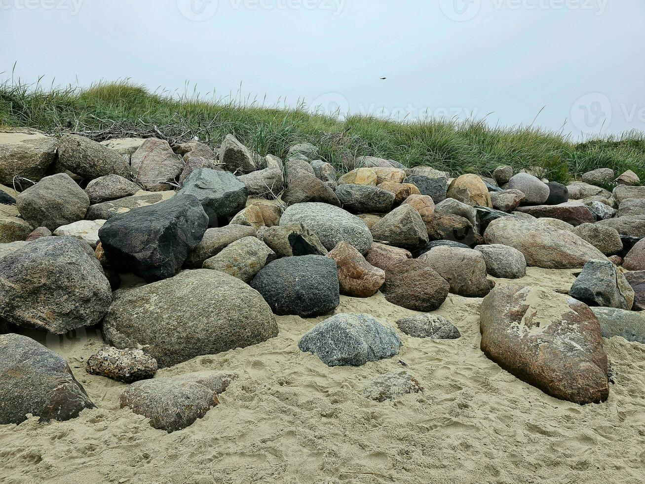 impressions de le interminable plage à le nord mer dans blavand Danemark photo