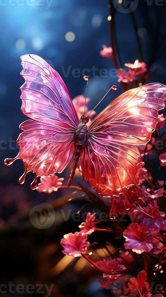 papillon dans printemps l'automne dans Jaune lumière ai généré photo