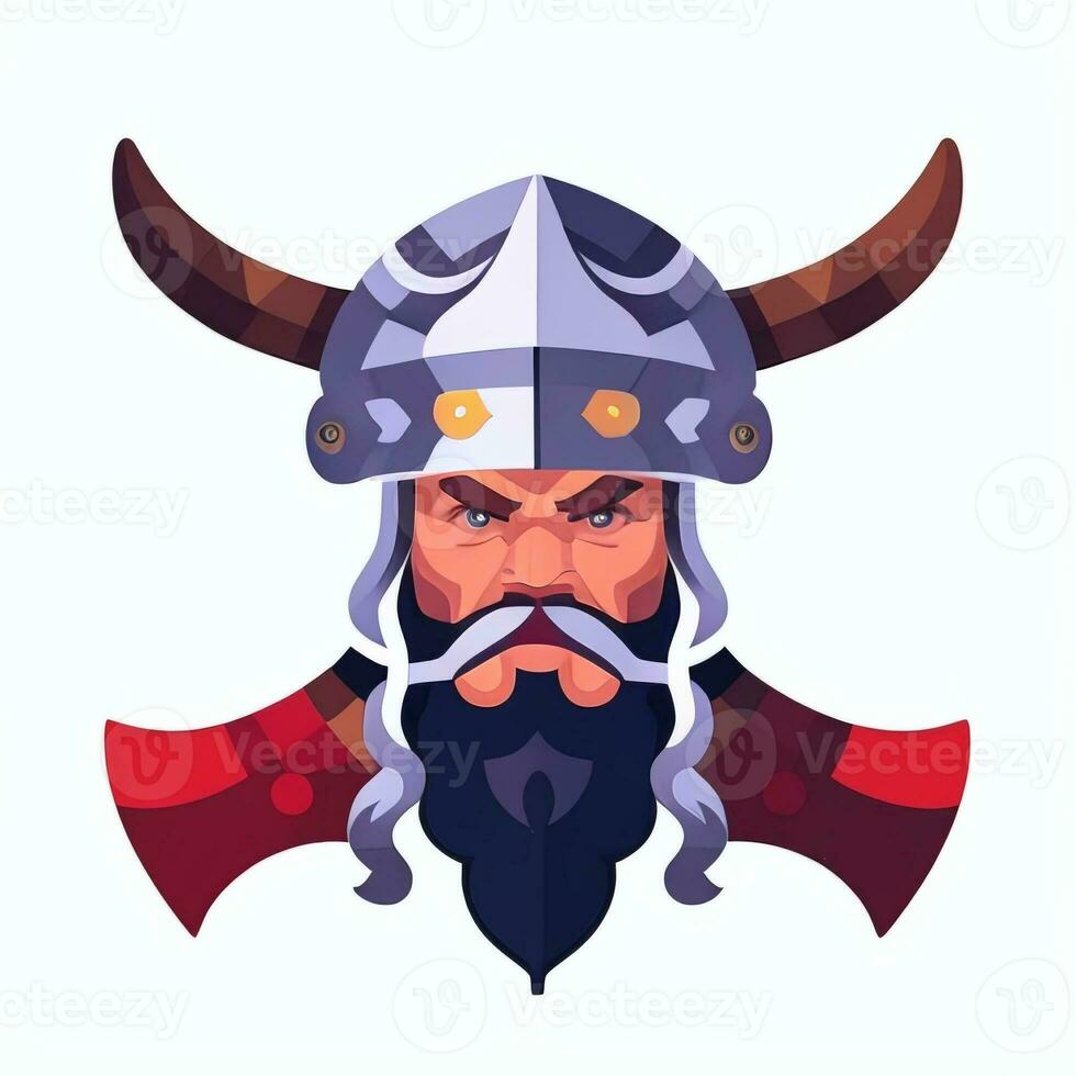 ai généré viking joueur logo avatar agrafe art icône autocollant décoration Facile Contexte photo