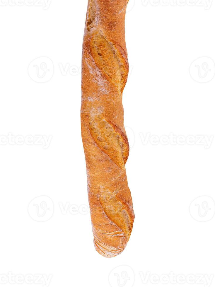 blanc français baguette pain isolé sur blanc Contexte photo