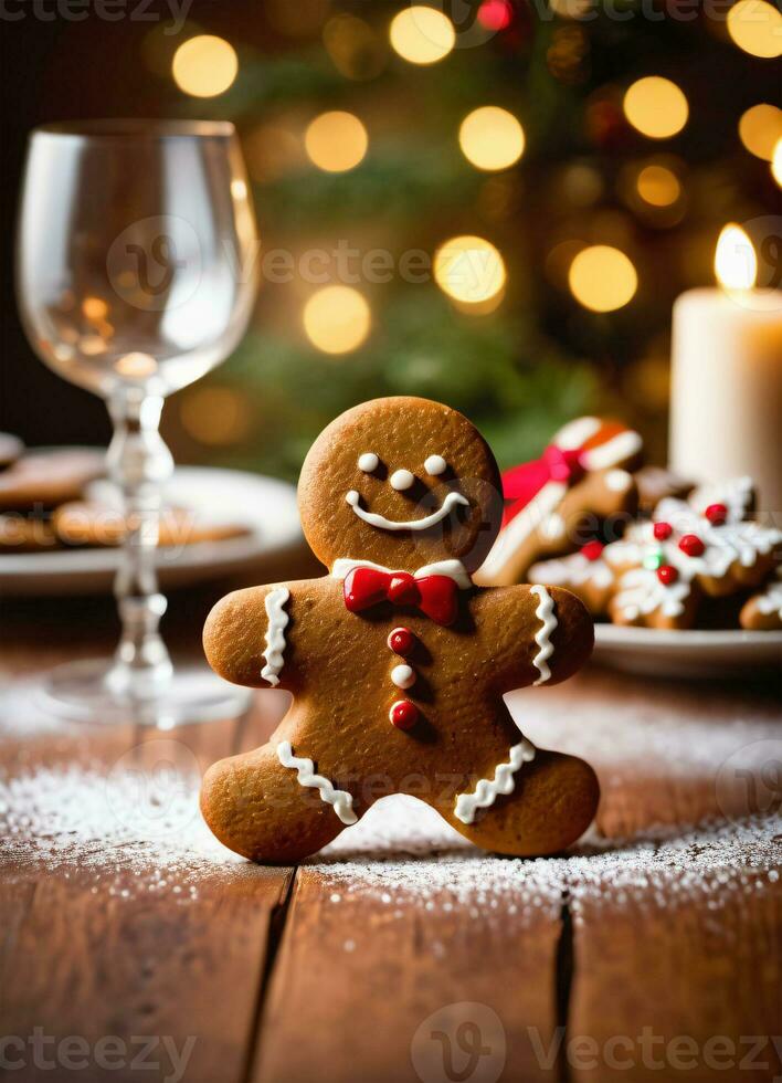photo de le Noël pain de charabia homme biscuits ai généré