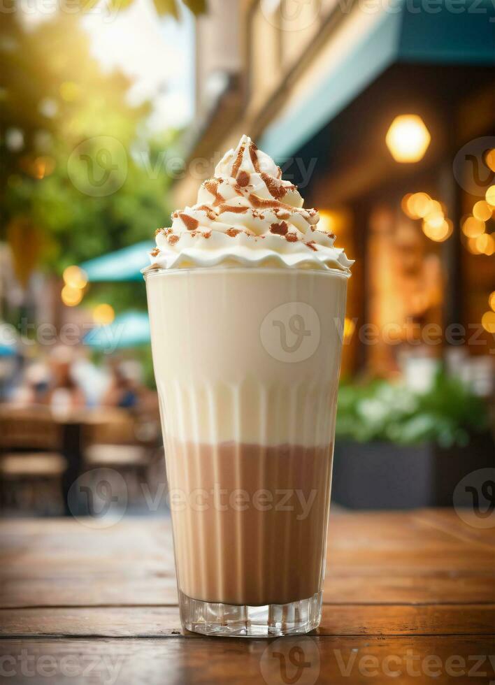 photo de le Milk-shake dans le rue café ai généré