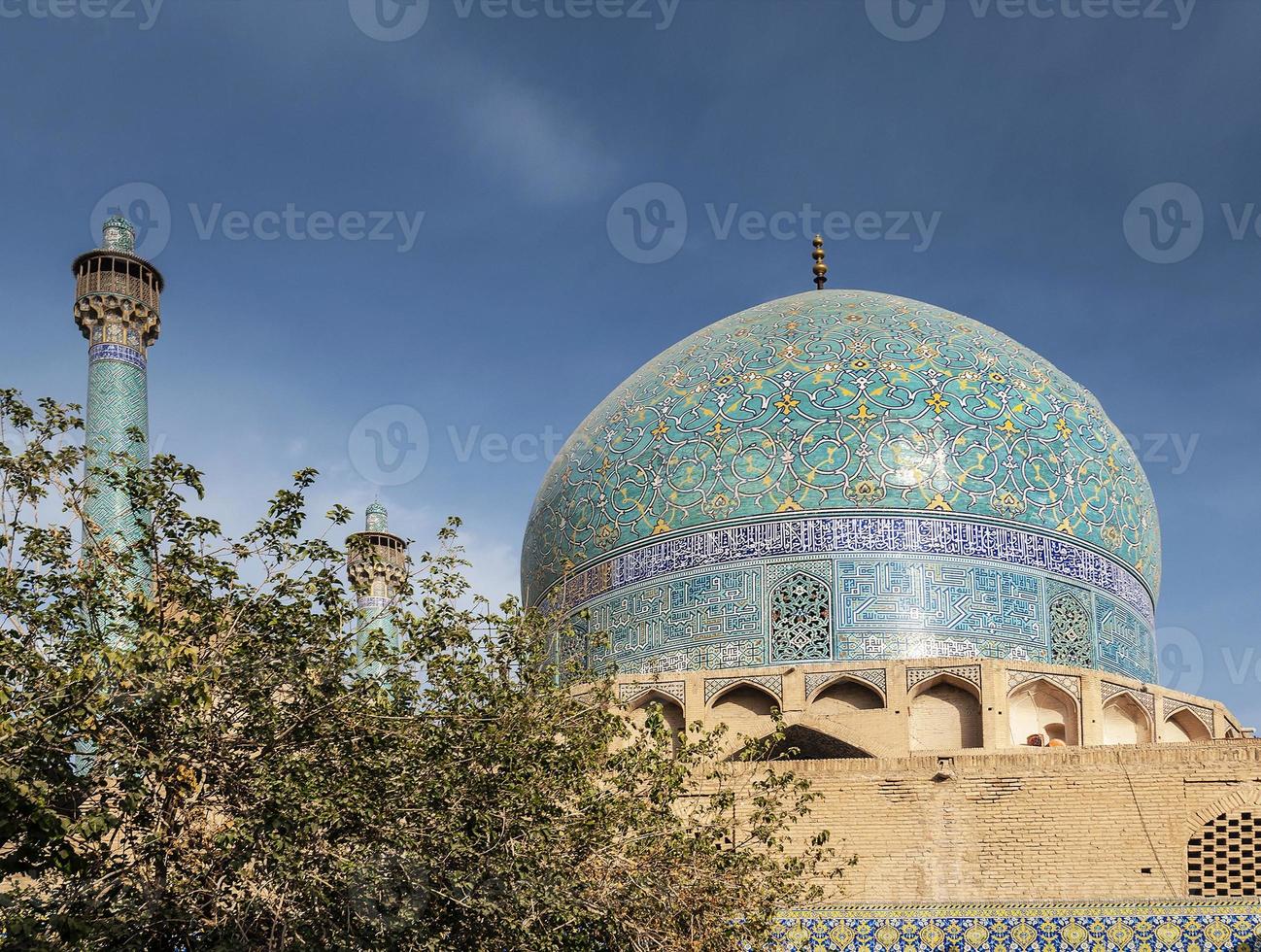 Détail de l'architecture islamique persane de la mosquée de l'imam à Ispahan Ispahan Iran photo