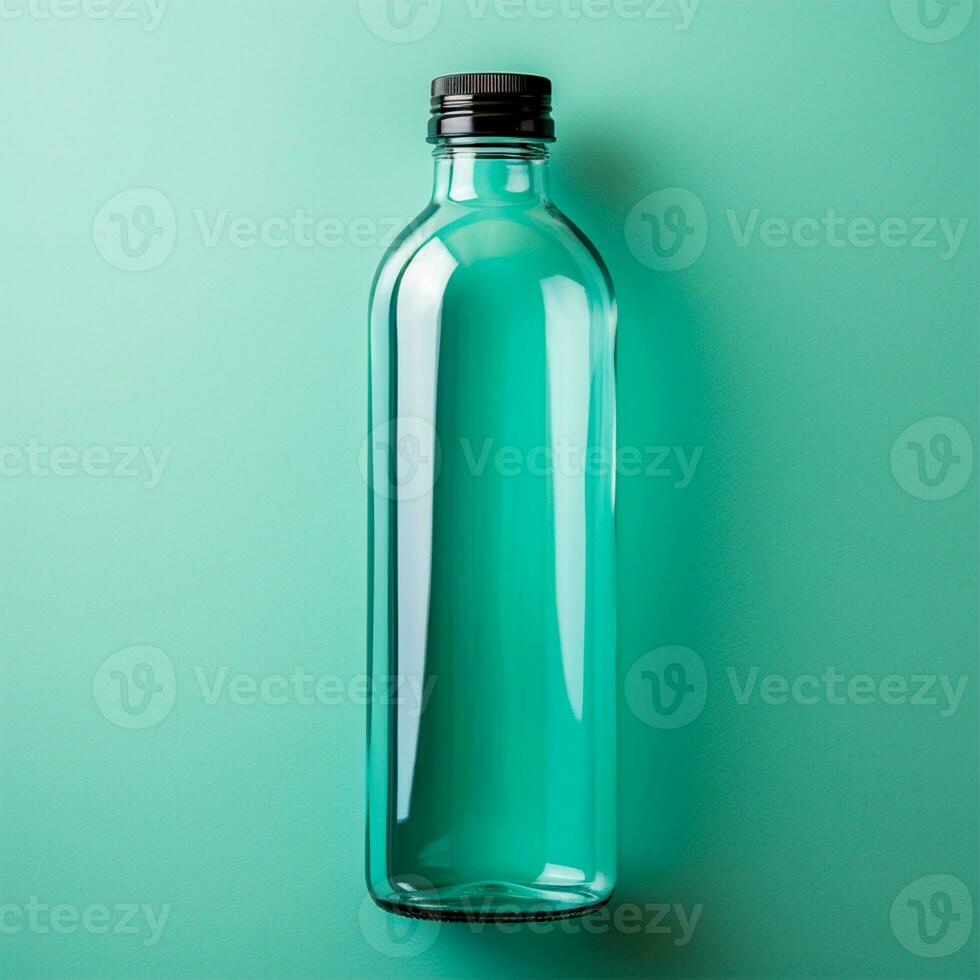 ai généré vide verre bouteille, liquide bouteille - ai généré image photo