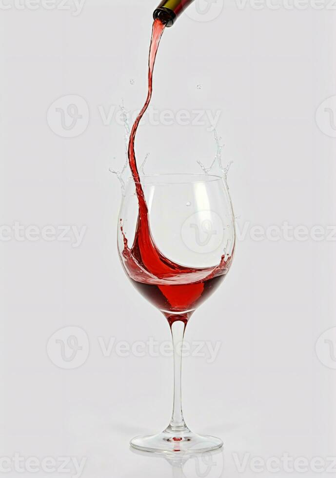 ai généré une du vin verre avec une éclaboussure de liquide isolé sur une blanc Contexte. ai généré photo
