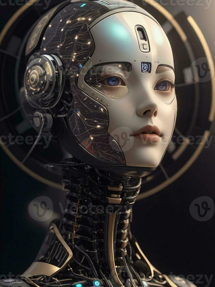 ai généré ai éthique femme robot visage suivant génération photo