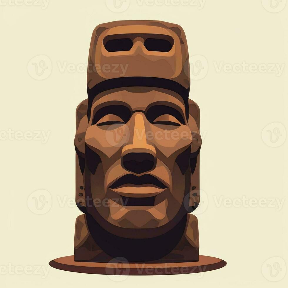 ai généré moai statue pierre tête avatar joueur agrafe art autocollant décoration Facile Contexte culturel photo