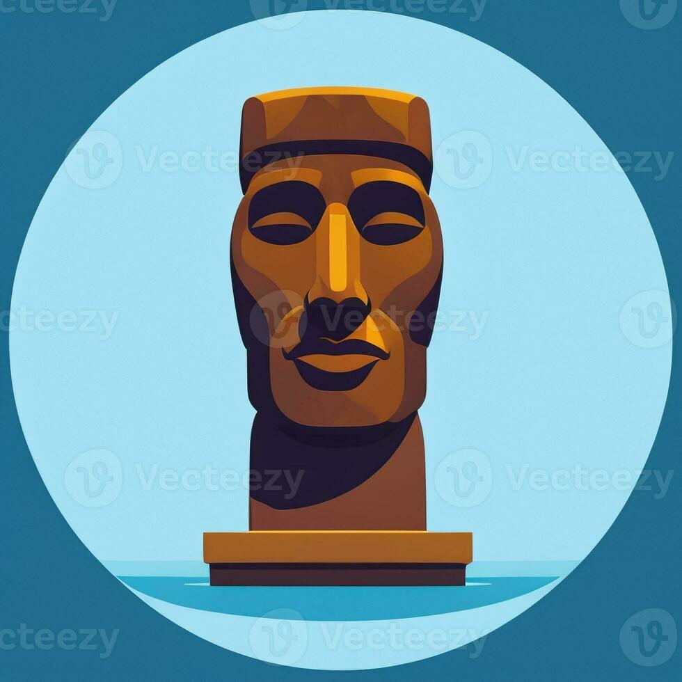 ai généré moai statue pierre tête avatar joueur agrafe art autocollant décoration Facile Contexte culturel photo