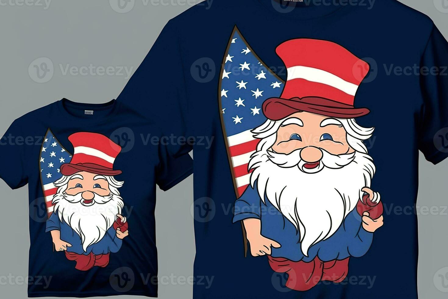 ai généré une t - chemise avec un image de oncle sam en portant un américain drapeau photo