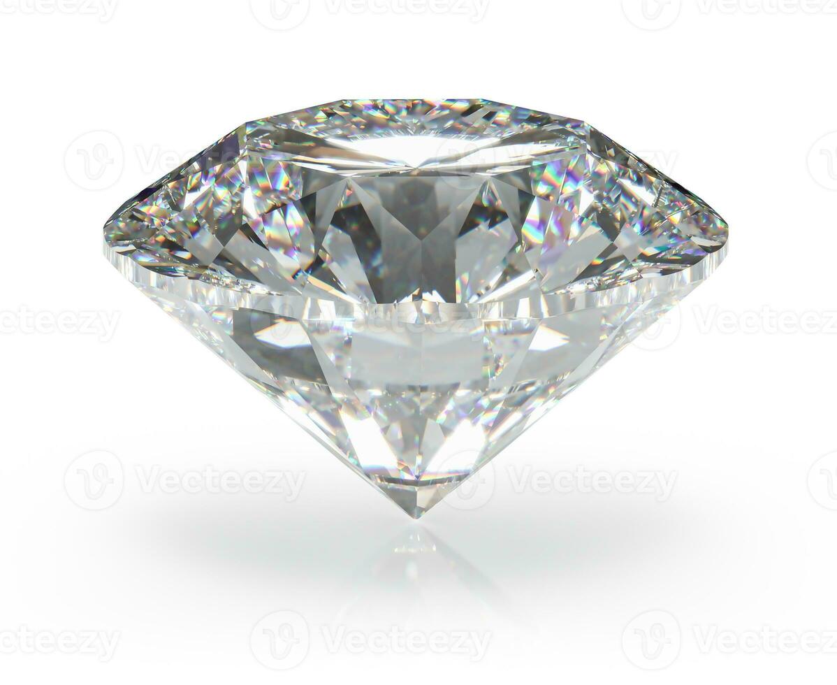 magnifique brillant diamant dans brillant Couper sur blanc arrière-plan,- cristal Contexte photo