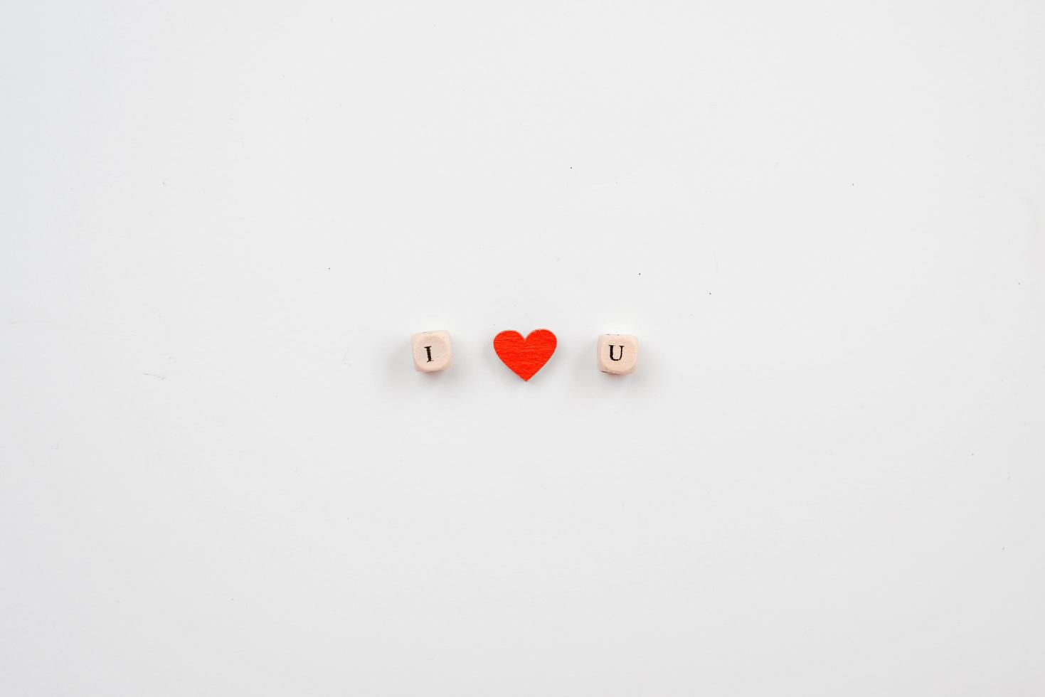 concept de la Saint-Valentin. sur fond blanc, les os avec la phrase je t'aime. photo