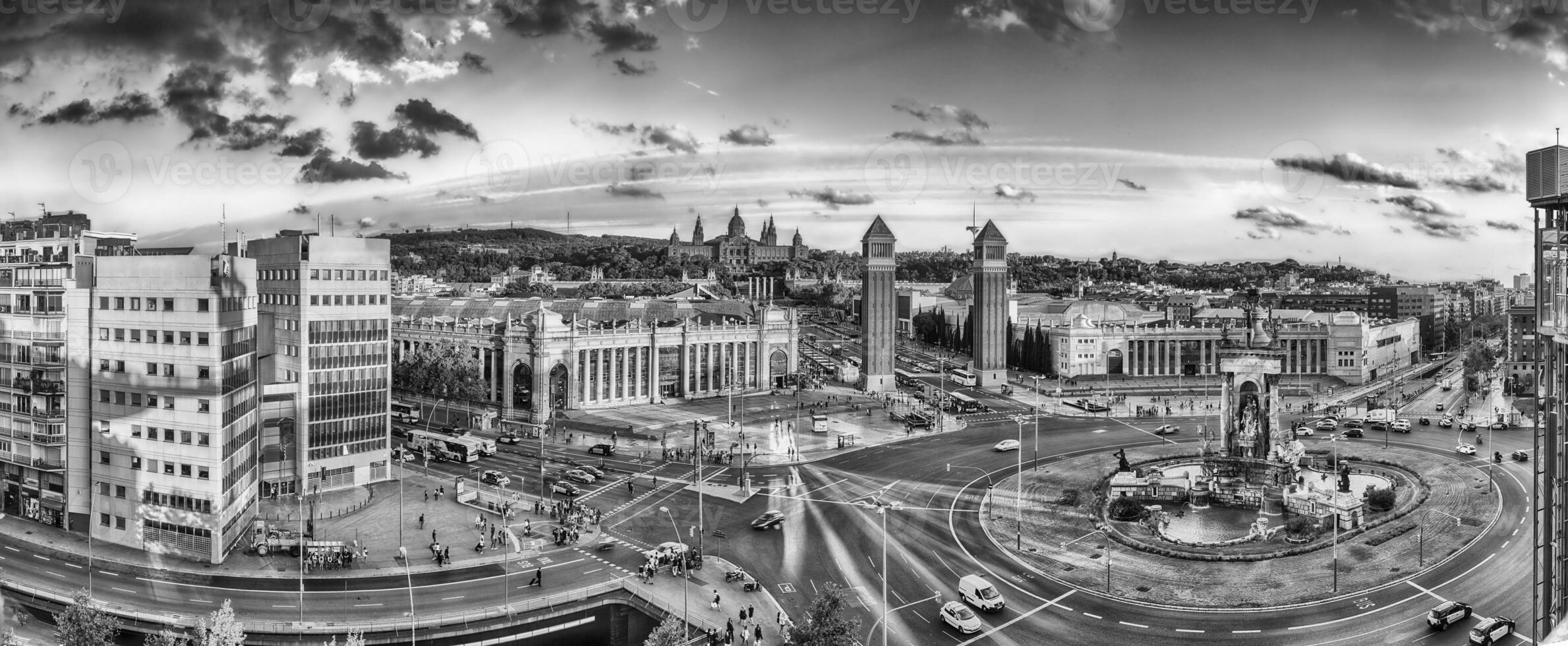 panoramique aérien vue de placa d'Espagne dans Barcelone, catalogne, Espagne photo