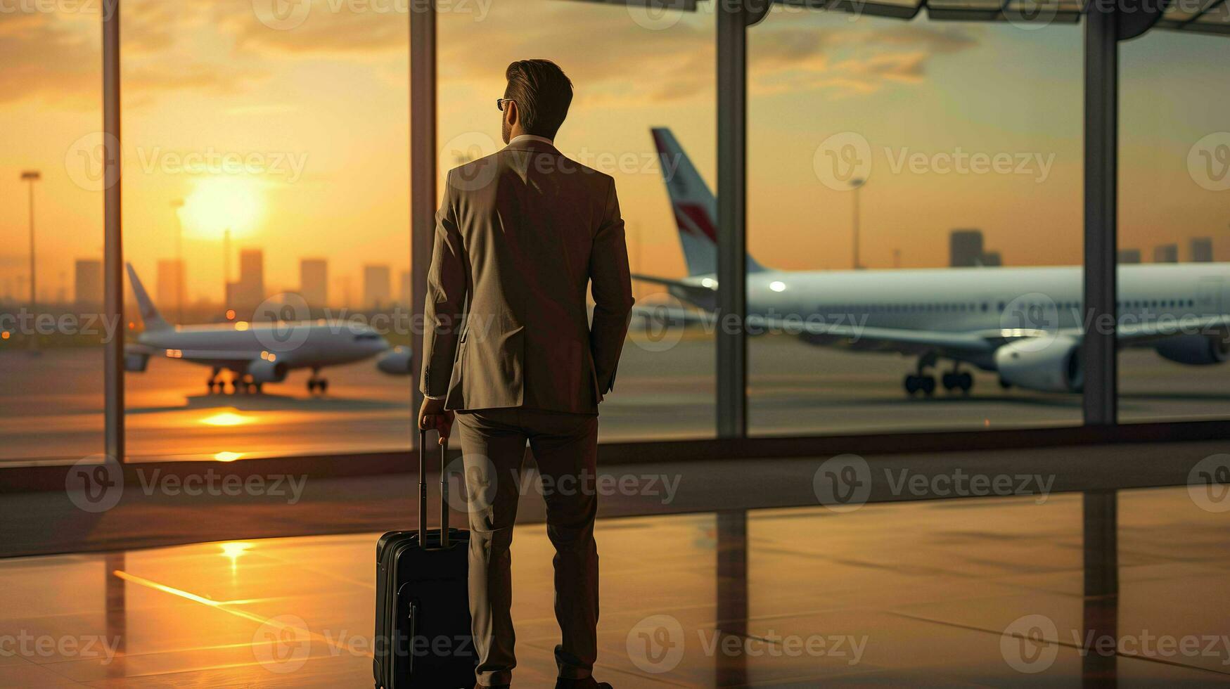 homme d'affaire portrait un perspicacité dans entreprise Voyage et professionnel excellence. génératif ai photo