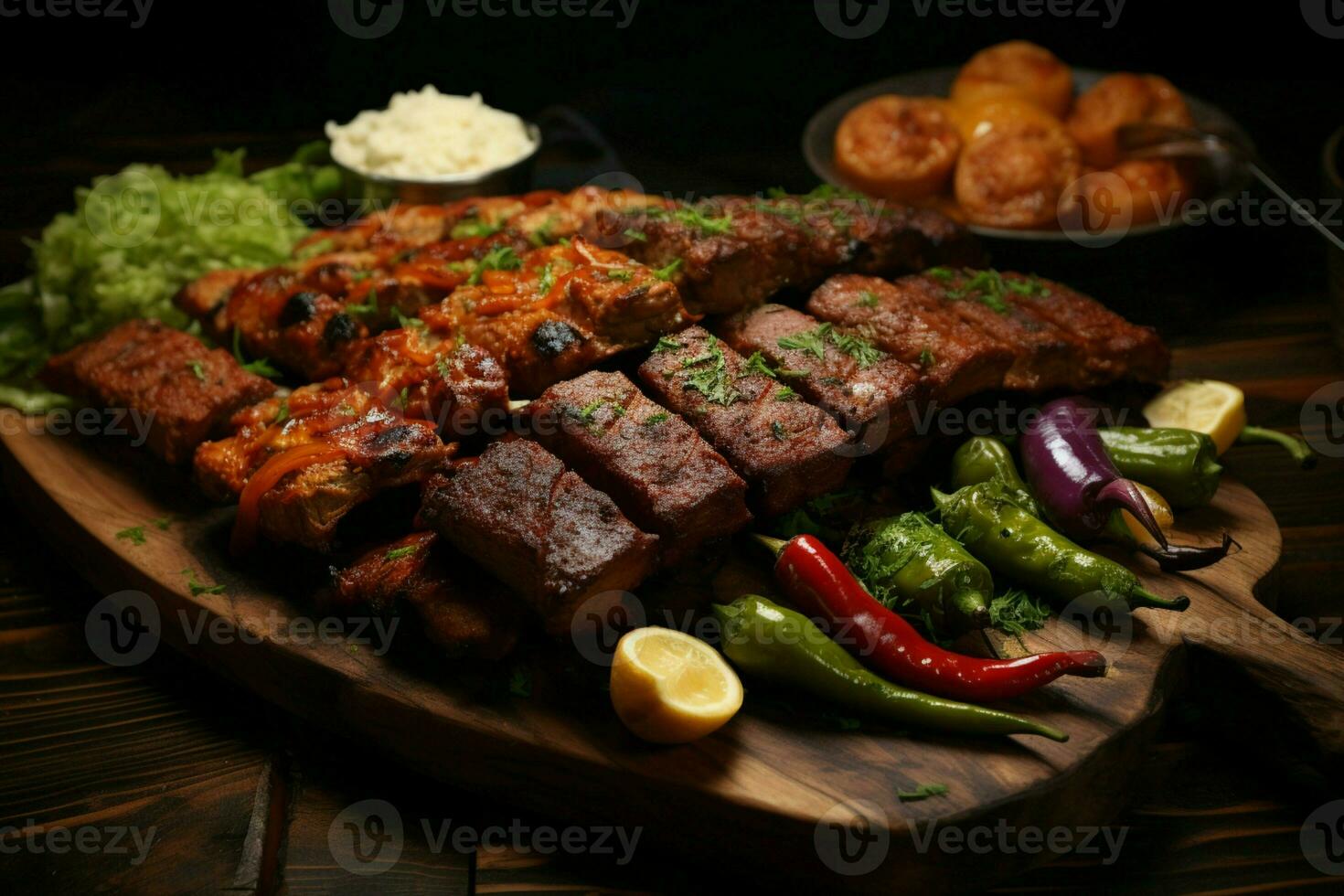 juteux embroché chercher kababs une l'eau à la bouche mélange de épices et grillé la bonté ai généré photo