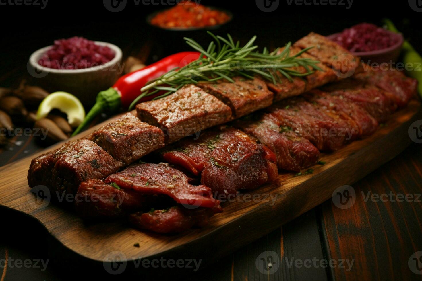 juteux embroché chercher kababs une l'eau à la bouche mélange de épices et grillé la bonté ai généré photo