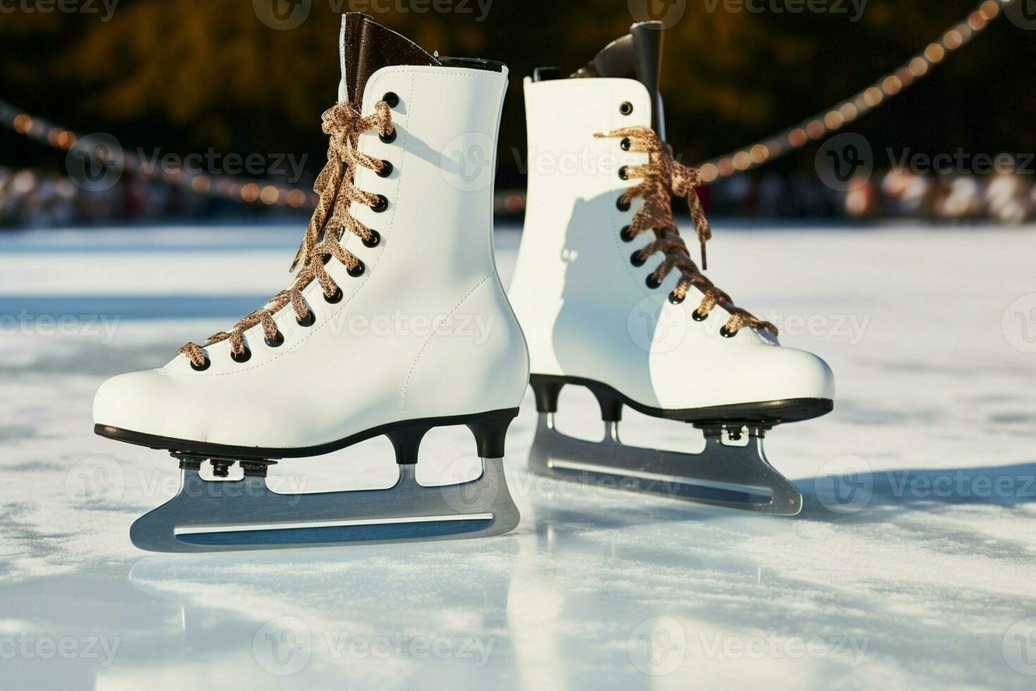 ai généré de fête la glace patinage une hiver joie cette capture le Noël esprit ai généré photo