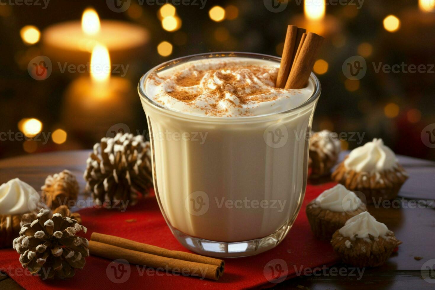 ai généré classique chaud Chocolat riches chaleur et crémeux Lait de poule de fête vacances Noël ai généré photo