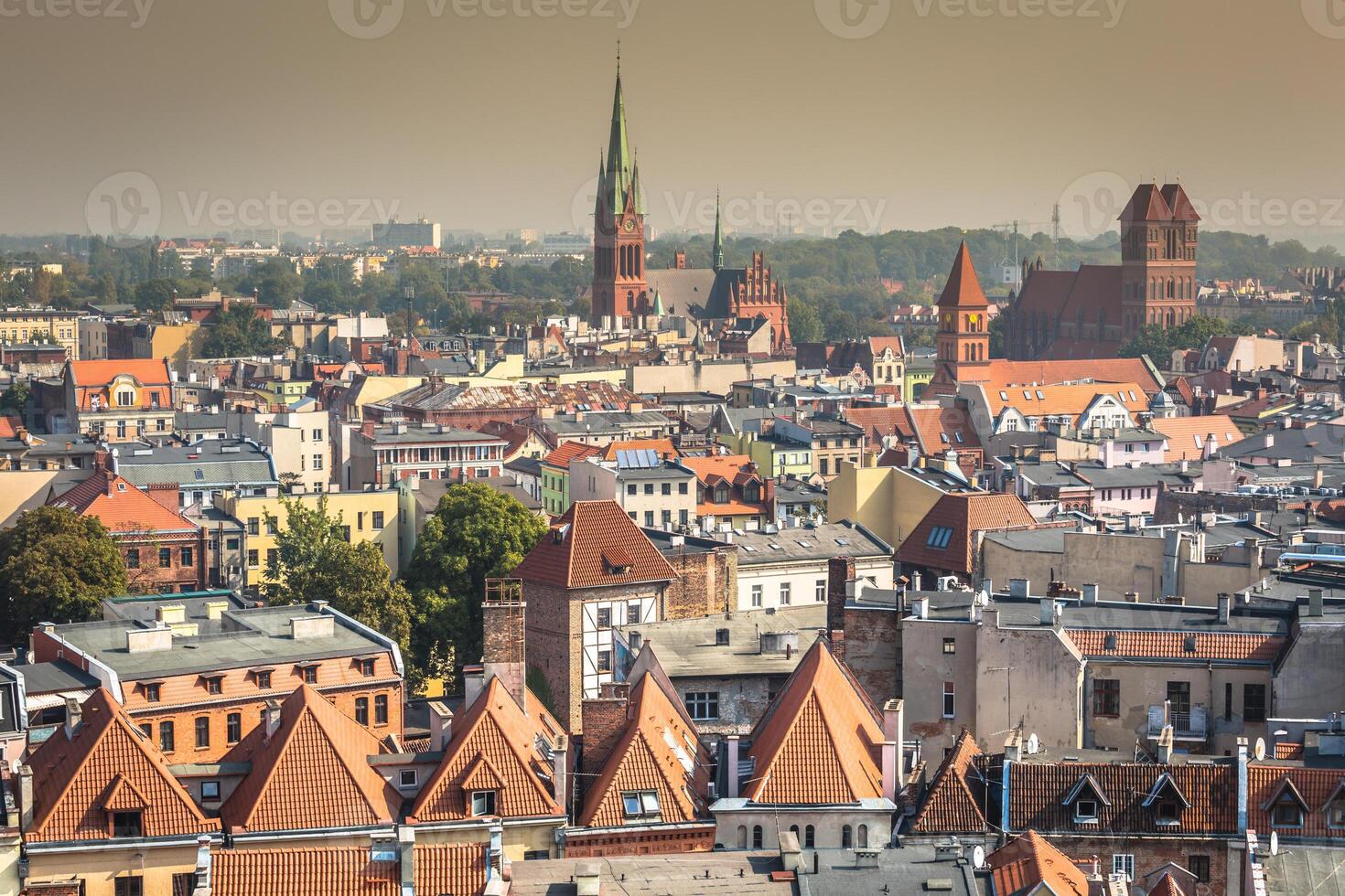 vieux ville horizon - aérien vue de ville salle la tour. le médiéval vieux ville est une unesco monde patrimoine placer. photo