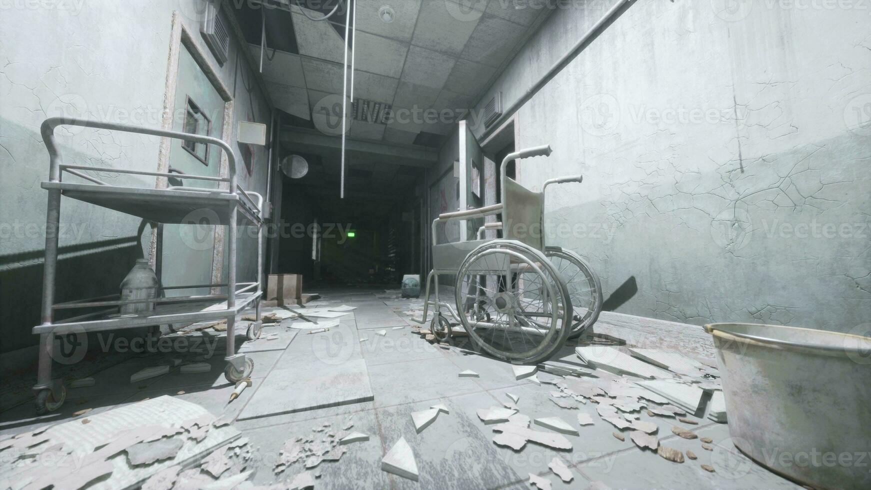 foncé à l'intérieur un abandonné déclinant mental hôpital photo