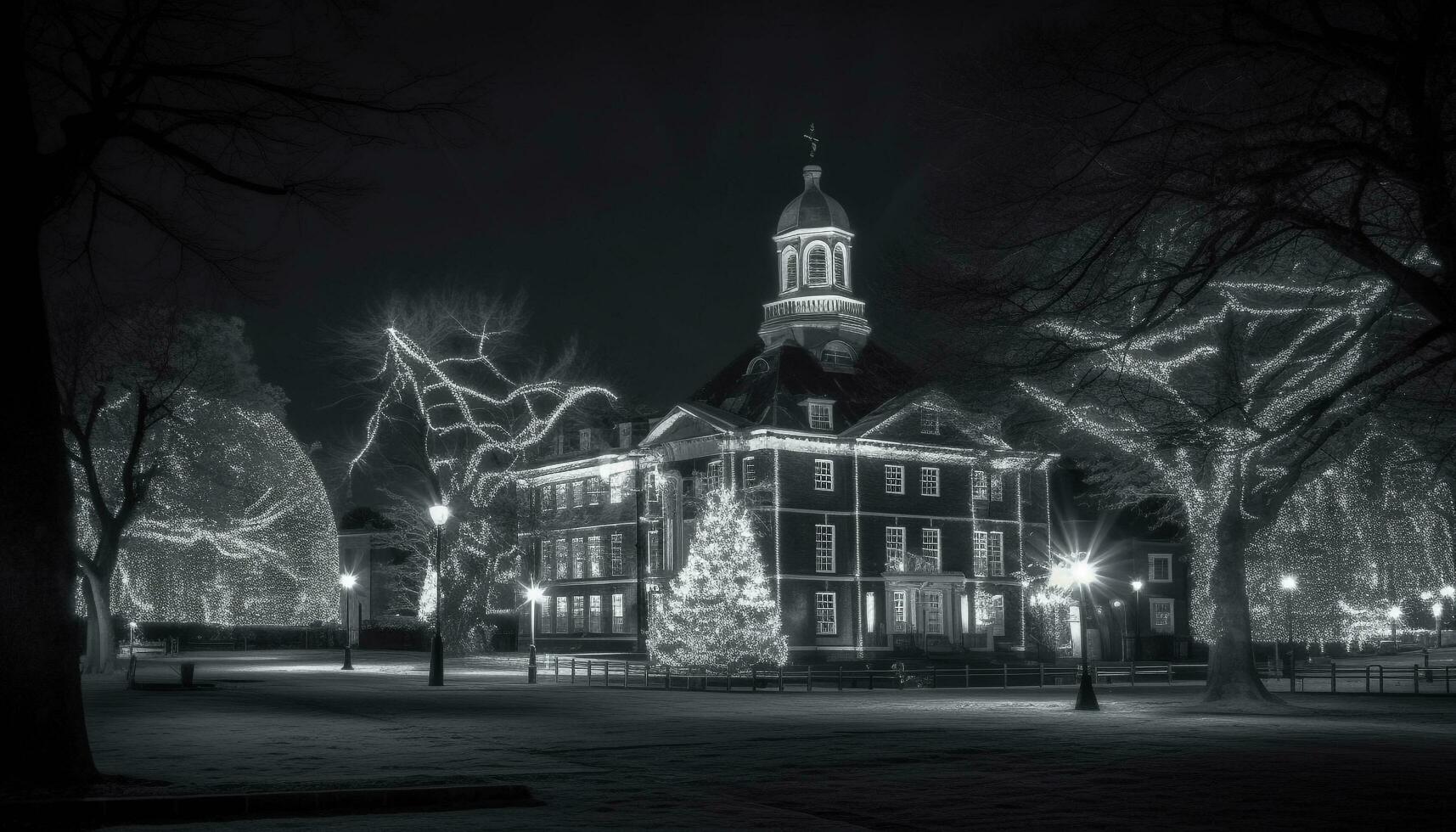 ai généré famille célébrer Noël avec décoré arbre et aux chandelles généré par ai photo