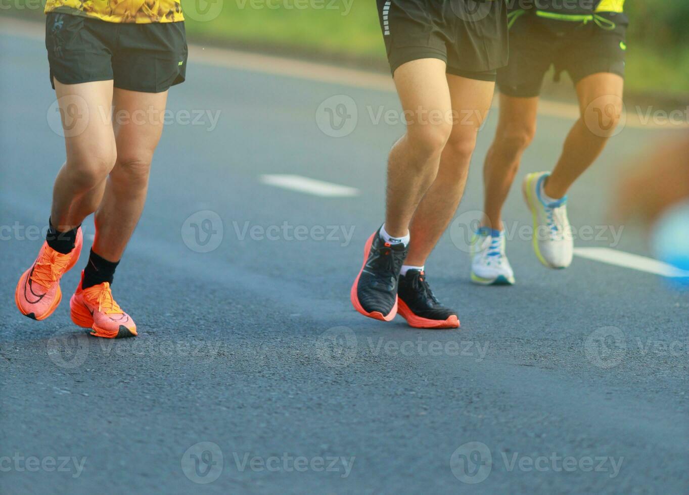 coureurs tandis que fonctionnement rivaliser à trouver le gagnant. photo