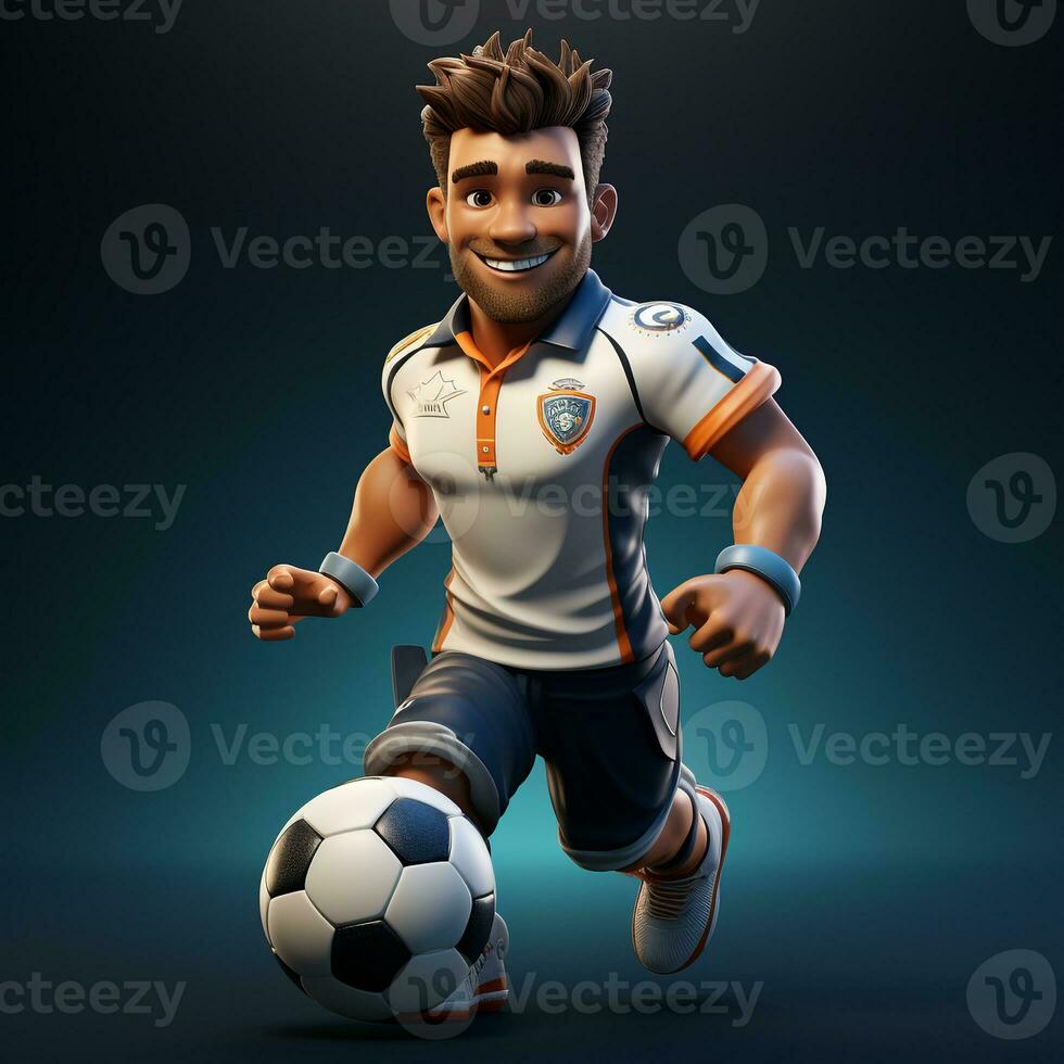 ai généré 3d dessin animé Football joueur photo