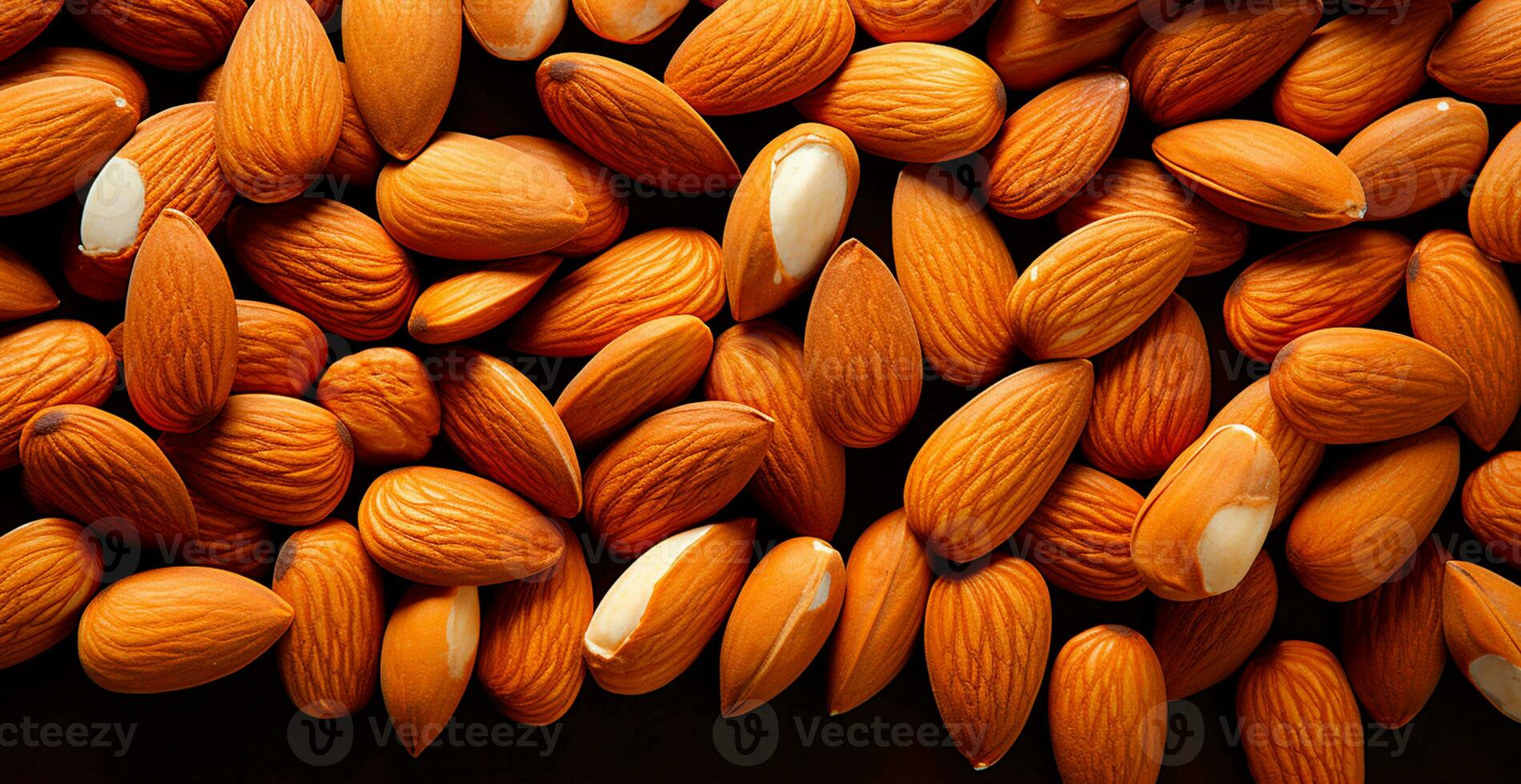 ai généré rôti amandes, diffusion de des noisettes - ai généré image photo