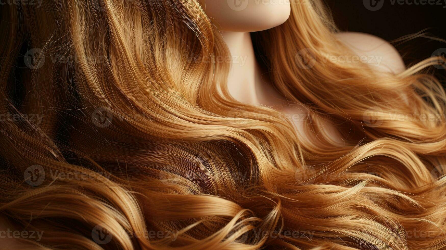 ai généré magnifique longue cheveux. beauté femme avec luxueux tout droit blond cheveux photo