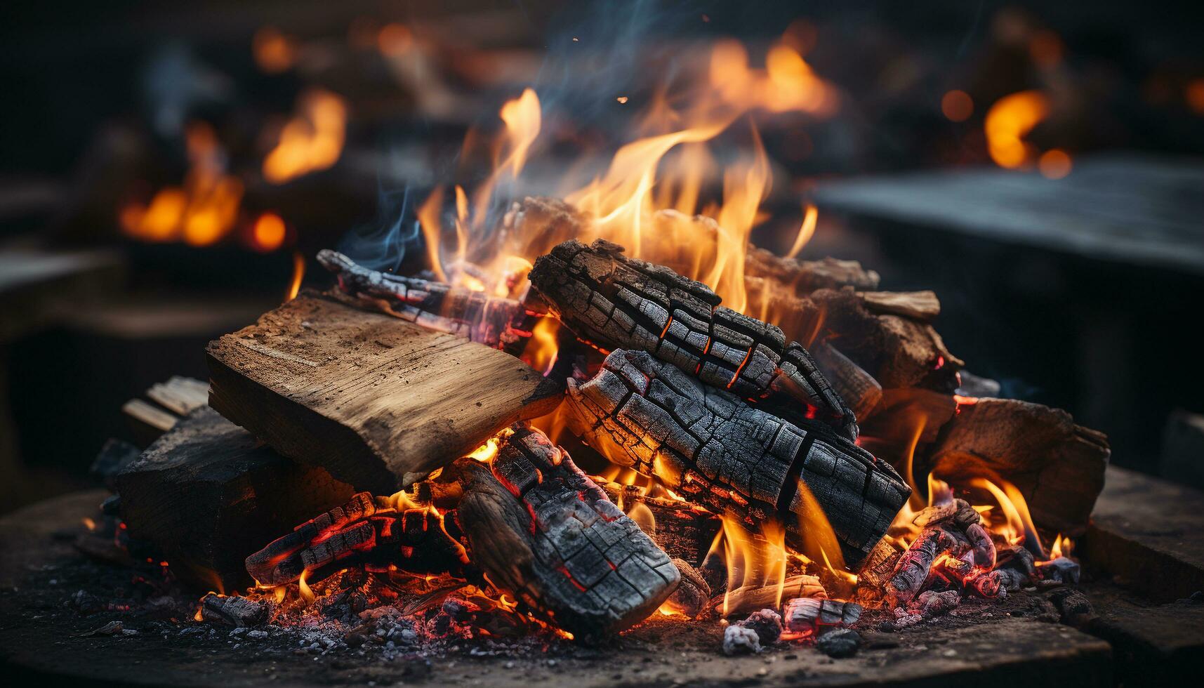 ai généré confortable bois brûlant le fourneau réchauffe en haut vivant pièce dans hiver généré par ai photo