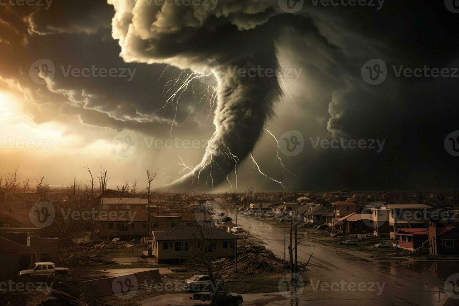 ai généré boulon temps la nature pluie orage électricité bleu dangereux foncé tonnerre climat photo