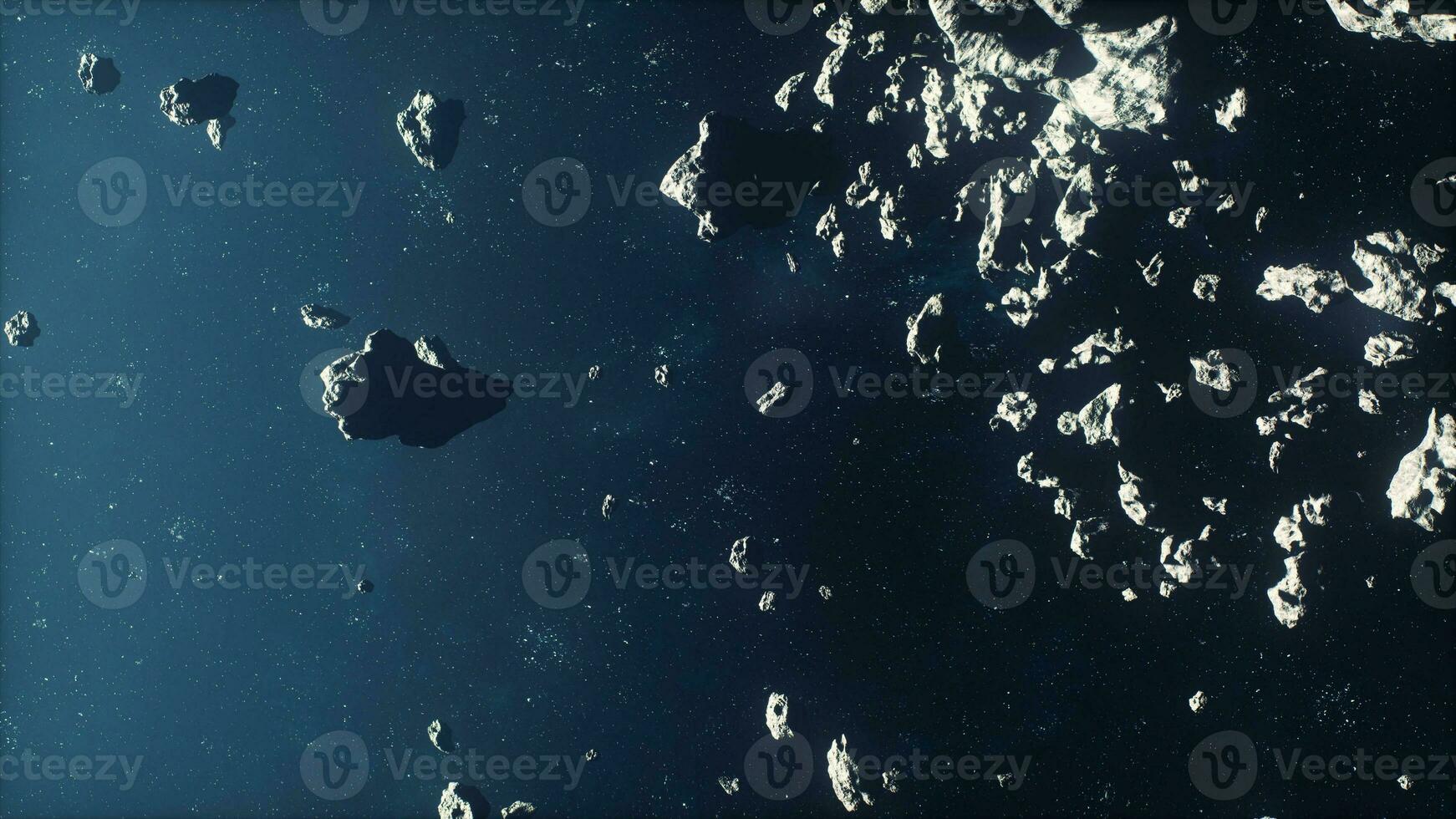 beaucoup gros astéroïdes dans espace photo