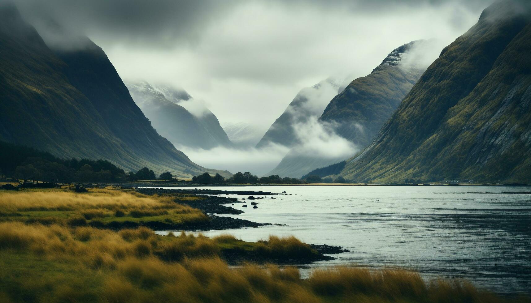 ai généré majestueux Montagne intervalle reflète dans tranquille eau, mettant en valeur Naturel beauté généré par ai photo