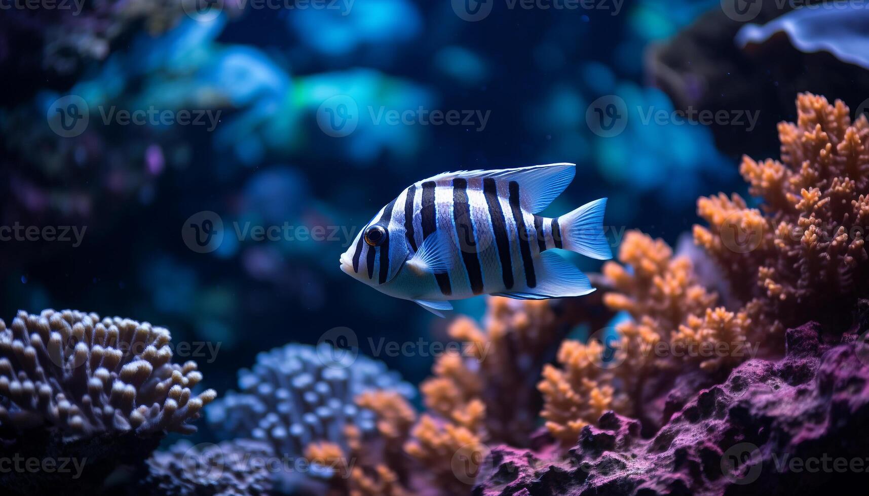 ai généré sous-marin beauté poisson, récif, nature, animal, eau, tropical climat généré par ai photo